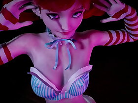 红头发女孩扎着辫子跳舞：3D Hentai